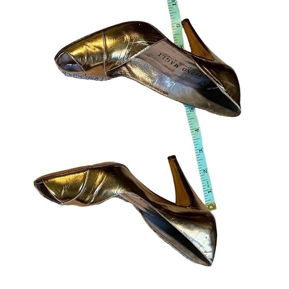 BRUNO MAGLI - TUSCAN GOLD OPEN TOE / PEEP TOE 3” PUMPS / HEELS - GOOD COND. - S7 - Picture 11 of 12